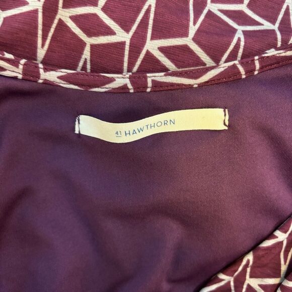 41 Hawthorne long sleeve‎ plum wrap dress woman’s size M - Picture 2 of 5